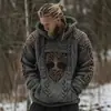 Suéter con Capucha de Punto Europeo y Americano Transfronterizo Otoño e Invierno Estampado Digital 3D Unisex Cuello Redondo Suéter Pulóver