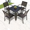 Mesa y silla de aleación de aluminio para exteriores, jardín, patio, tienda de té con leche, balcón exterior, impermeable, antioxidante, combinación de mesa y silla de metal para ocio