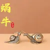 Figura de Caracol de Latón Puro Sólido Estilo Antiguo, una Mascota de Té Que Puede Cambiar las Cosas, Adorno de Escritorio, Pisapapeles, Coleccionable Vintage, Pie de Cobre para Sostener en la Mano