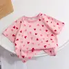 Verano 2026 Nuevo Estampado Digital Manga Corta Elegante Sencillo Transpirable Delgado Ropa Infantil Versátil Top para Niños