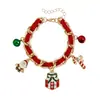 Acessórios transfronteiriços europeus e americanos: Colar temático de Natal com renas e boneco de neve pintados a óleo vintage para mulheres, Conjunto de joias da moda de Ano Novo