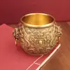 Adorno de Urna Personalizado de Latón con Cabeza de Bestia Doble Dragón Patrón de Dragón en Relieve Doble Asa Urna de Cobre Entrada del Hogar Atracción de Riqueza Artesanía al por Mayor