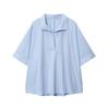 Moda Outono 2025 Nova Europeia e Americana Transfronteiriça Elegante Estilosa Versátil Casual Solta Lapela Cor Pura Camisa Polo