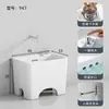 Fregadero Mopero Pequeño para Balcón de Casa, Lavabo para Piso de Baño, Fregadero Mopero Cerámico Alto de Pie, Tamaño Grande