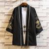 Estilo chinês Guindaste Masculino Bordado Sete Pontos Manga Top Moda Masculina Cardigan Fino Hanfu Jaqueta Masculina Atacado