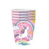 Amazon Unicornio Arcoíris Fiesta de Cumpleaños Plato de Papel Desechable Vaso de Papel Servilleta Cuchillo, Tenedor y Cuchara Traje Venta al Por Mayor de Fábrica