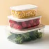 Fiambrera de plástico de grado alimenticio con compartimentos, sellada, para refrigerador, congelador, crisper, apta para microondas, fiambrera para estudiantes