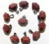 Joias em alta venda cristal natural ágata pedra preciosa coluna hexagonal bala ponta dupla pingente colar acessórios
