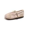 Zapatos Individuales de Malla de Encaje Transpirables Planos 2026 Primavera Verano Nuevos Estilo Coreano Niñas Lazo Boca Baja Zapatos Mary Jane