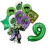 Novo Balão de Filme de Alumínio Marvel Hulk Transfronteiriço Aniversário de Meninos Infantis 0-9 Conjunto Digital Adereços de Foto para Brincar