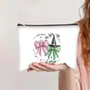 Bolsa de Cosméticos de Lona Impresa de Venta Caliente Transfronteriza para Mujer, Estuche para Lápices con Cremallera de Moda, Bolsa de Almacenamiento para Material Escolar de Estudiante, Bolsita al por Mayor