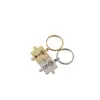 Llavero de Acero Inoxidable Europeo y Americano con Costura de Corona de Rey y Reina Accesorios para Pareja Anillo de Llavero Colgante para Bolso Adornos