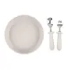 Novo Prato para Comida de Bebê, Conjunto de Louça com Ventosa para Bebês, Garfo e Colher Antiderrapantes, Prato de Jantar Infantil com Ventosa de Silicone, Bebê