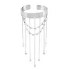 B3340 Pulsera de Brazo Estrella de Cinco Puntas Retro Apertura Ajustable Simple Versátil Joyería Estilo Callejero Cadena Pulsera con Borla Anillo de Brazo