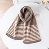 Bufanda de Cachemira Tejida para Niños Otoño Invierno Nueva Elegante Versátil Bloque de Color Simple Unisex Cómoda Cálida