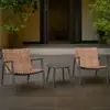 Juego de Mesa y Sillas de Exterior de Tres Piezas Balcón Patio Terraza Exterior Ocio Mimbre Tejido Silla de Mimbre Doméstica Combinación de Mesa de Café Muebles
