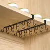 Prateleira de Armazenamento para Cozinha com Ganchos sem Furos, uma Fileira de Suportes para Pendurar na Porta do Armário, Suporte com Ganchos, Organizador de Armazenamento para Pendurar