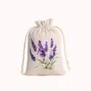 Suministro exclusivo transfronterizo de bolsas de algodón con cordón de lavanda, bolsitas de tela pequeñas para regalos y almacenamiento de accesorios, bolsas de algodón