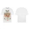 Saint Vintage Streetwear Americano Camiseta Holgada Vtg de Manga Corta para Hombre Camiseta Estampada Letra Retrato Camiseta Street