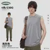 Camisa sem mangas esportiva de algodão puro para homens, estilo High Street, corte solto, secagem rápida, absorção de umidade, tingimento em cera, borda desfiada