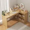 Mesa de Canto para Computador Estilo Creme Estante Mesa de Estudo Integrada Cômoda de Quarto Mesa para Casa Dois em Um Gabinete