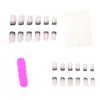 Modelo de Comercio Exterior Más Vendido: Uñas Postizas Negras de Doble Capa Estilo Minimalista de Alta Gama para Uñas con Brillo, Rectangulares de Longitud Media, Venta al por Mayor