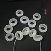 Acessórios de contas redondas de ágata branca natural DIY joias originais pulseira colar corrente de suéter contas espaçadoras círculos