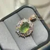 Pingente de Pedra de Uva Natural, Cristal Fluorescente Tipo Gelo, Prata 925 Limpa com Inlay de Precisão, Pedra Principal 8X12mm
