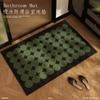 Alfombrilla de suelo para baño, inodoro, lavamanos de barro de diatomeas, alfombrilla de pie de alta calidad, verde, retro, para puerta de inodoro, absorbente, antideslizante, resistente a la suciedad