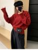 Diseño de Estilo Perezoso Suéter de Cuello Alto Suave y Ceroso para Mujer Otoño e Invierno Nuevo Holgado Grueso Cálido Base Suéter Top
