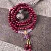 Atacado Pingente Pulseira Nó Chinês de Cinábrio Natural Pulseira de Areia Dourada Roxa de Baixo Teor Feita à Mão com Contas Venda Direta da Fábrica