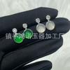 Aretes de Piedra Solar Huevo de Paloma Brasileños al por Mayor para Mujer, Comparables al Jade, Aretes Incrustados de Plata S925, Suministro para Transmisión en Vivo
