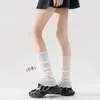 Calcetines de Punto de Color Sólido, Calcetines de Lana, Calcetines de Felpa, Calcetines Estilo JK Japonés, Calcetines hasta la Pantorrilla, Calcetines Lolita de Media Pantorrilla, Calcetines para Piernas Y2K