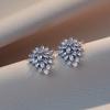 Brincos Flor de Fogos de Artifício Diamante Super Flash Agulha de Prata Brincos Estilo Frio Nicho Coreano Brincos com Design de Personalidade da Moda