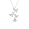 Collar de Mariposas Cuatro Diamantes Completo Singapur Cadena Clavícula Borla para Mujer Estilo Frío Nicho Diseño de Marca Joyería