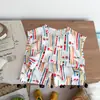 Homewear de Algodão Seda Lyocell Estampa de Desenho Animado Verão Infantil Fino Fresco Confortável Conjunto de Pijama