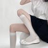 Calcetines de verano de color liso finos hasta la rodilla calcetines de pantorrilla estilo JK calcetines de malla microtransparentes ajustados anti-mosquitos calcetines de felpa versátiles para niños