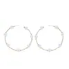 Pendientes de Perla Creativos Retro de Gama Alta Transfronterizos Europeos y Americanos Pendientes de Círculo Oversize Simples y Elegantes Joyería para Mujer