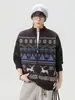 Cárdigan de Punto Jacquard Fair Isle para Hombre Otoño e Invierno Nueva Textura Estilo Étnico Retro Chaqueta de Punto Suave y Cera
