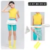 Roupas de Dança para Meninas, Colete Amarelo de Gola Alta, Roupa de Treino, Roupa de Performance, Modelo Roupa de Treino de Yoga Jazz Dance