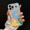 Precio bajo de fábrica al por mayor más vendido dopamina pintado a mano flor colorida manzana funda de teléfono transparente para iP17PM
