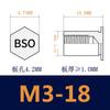 Bso-M3 Acero al Carbono Galvanizado Agujero Ciego Tuerca de Inserción a Presión Columna 4.2 Agujero Inferior Placa de Presión Remache Columna Tuerca Remache Espárrago Remache en Stock
