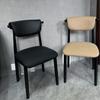 Silla de Comedor, Lujo Ligero, Moderna y Sencilla, Uso Doméstico, Silla con Respaldo, Silla de Escritorio, Tela Nórdica, Tapicería Suave, Silla de Cuerno de Diseñador, Madera Maciza