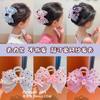 Clip de lazo de malla de doble cara Sanrio para niña, elegante clip de tiburón grande, horquilla para el cabello Sweet Cullomi