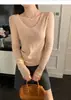Top Básico de Cuello para Mujer Ropa Interior Otoño Invierno Nuevo Suéter Ajustado Prendas Exteriores de Punto de Manga Larga Primavera Otoño Top Negro Talla Única