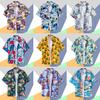 Camisa hawaiana de seda helada para hombre, de manga corta, abullonada, elegante, de verano, fina, holgada, estilo playero, estilo retro de Hong Kong.