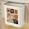 Cubo de basura grande para cocina de pared para uso doméstico, diseñado para puertas de gabinetes, no necesita agacharse, contenedor sin tapa, cesta para toallas de papel