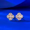 Joyería Mujing 2025 Nuevo Plata de Ley S925 Lujo Accesible Pendientes de Trébol de Cuatro Hojas Modernos Estilo Elegante Diario