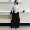 Conjunto esportivo feminino, nova coleção de outono, conjunto de duas peças com jaqueta com zíper e calça cargo estilo coreano para crianças de 12 anos
