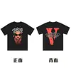 [Transfronterizo 220g] Marca Trendy Americana Vlone Jerry Big V Camiseta Casual Calle Alta Calle Street Pareja Manga Corta Vtg